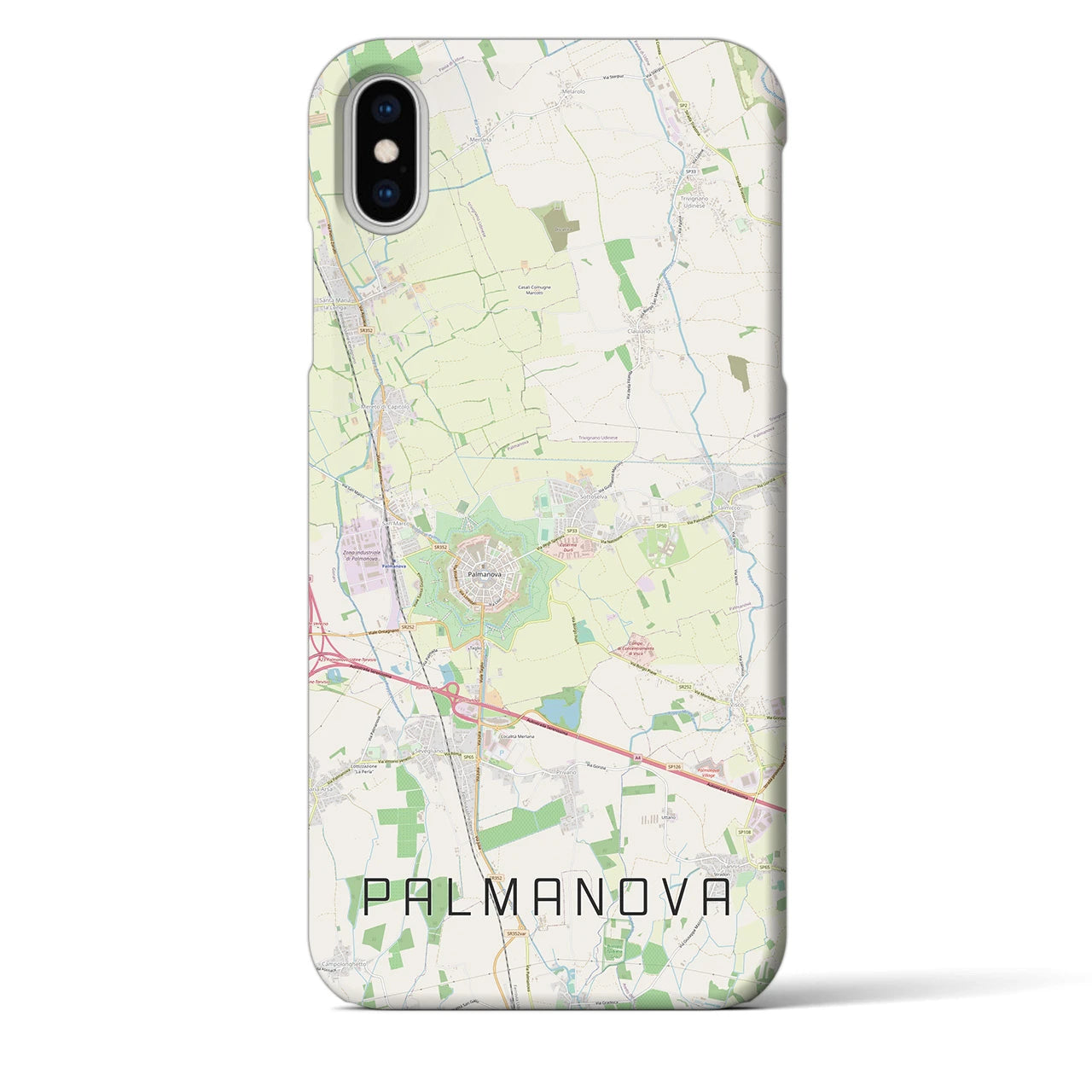 【パルマノーヴァ】地図柄iPhoneケース（バックカバータイプ・ナチュラル）iPhone XS Max 用