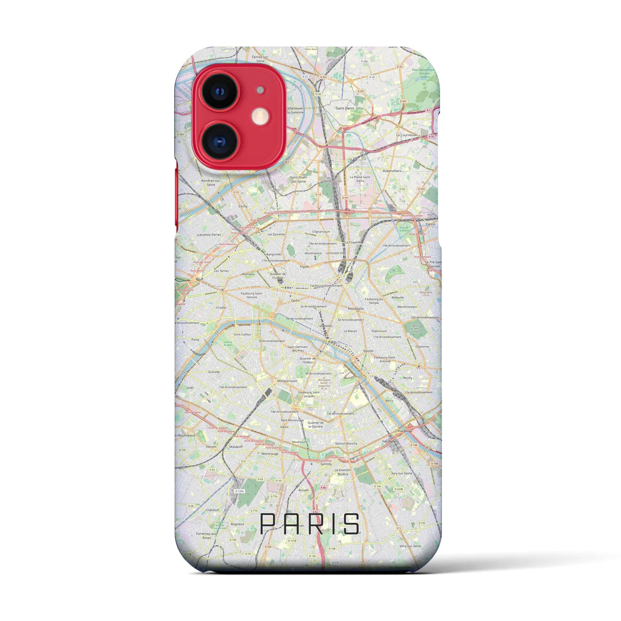 【パリ】地図柄iPhoneケース（バックカバータイプ・ナチュラル）iPhone 11 用