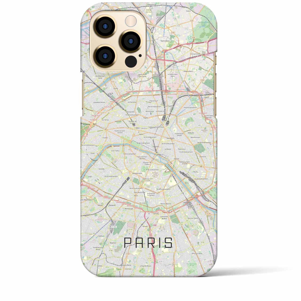 【パリ】地図柄iPhoneケース（バックカバータイプ・ナチュラル）iPhone 12 Pro Max 用