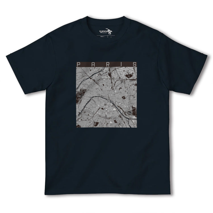 【パリ（フランス）】地図柄ヘビーウェイトTシャツ