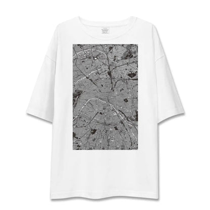 【パリ（フランス）】地図柄ビッグシルエットTシャツ