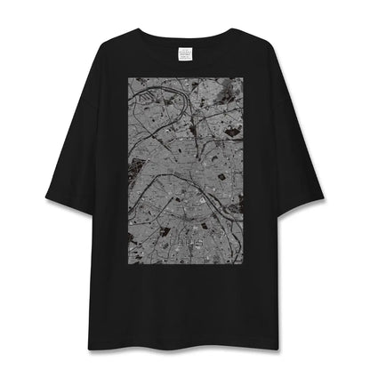 【パリ（フランス）】地図柄ビッグシルエットTシャツ