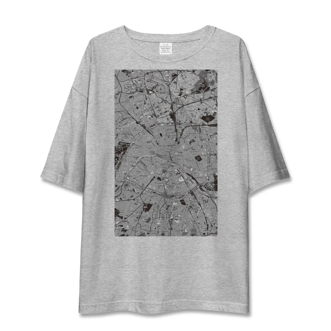 【パリ（フランス）】地図柄ビッグシルエットTシャツ
