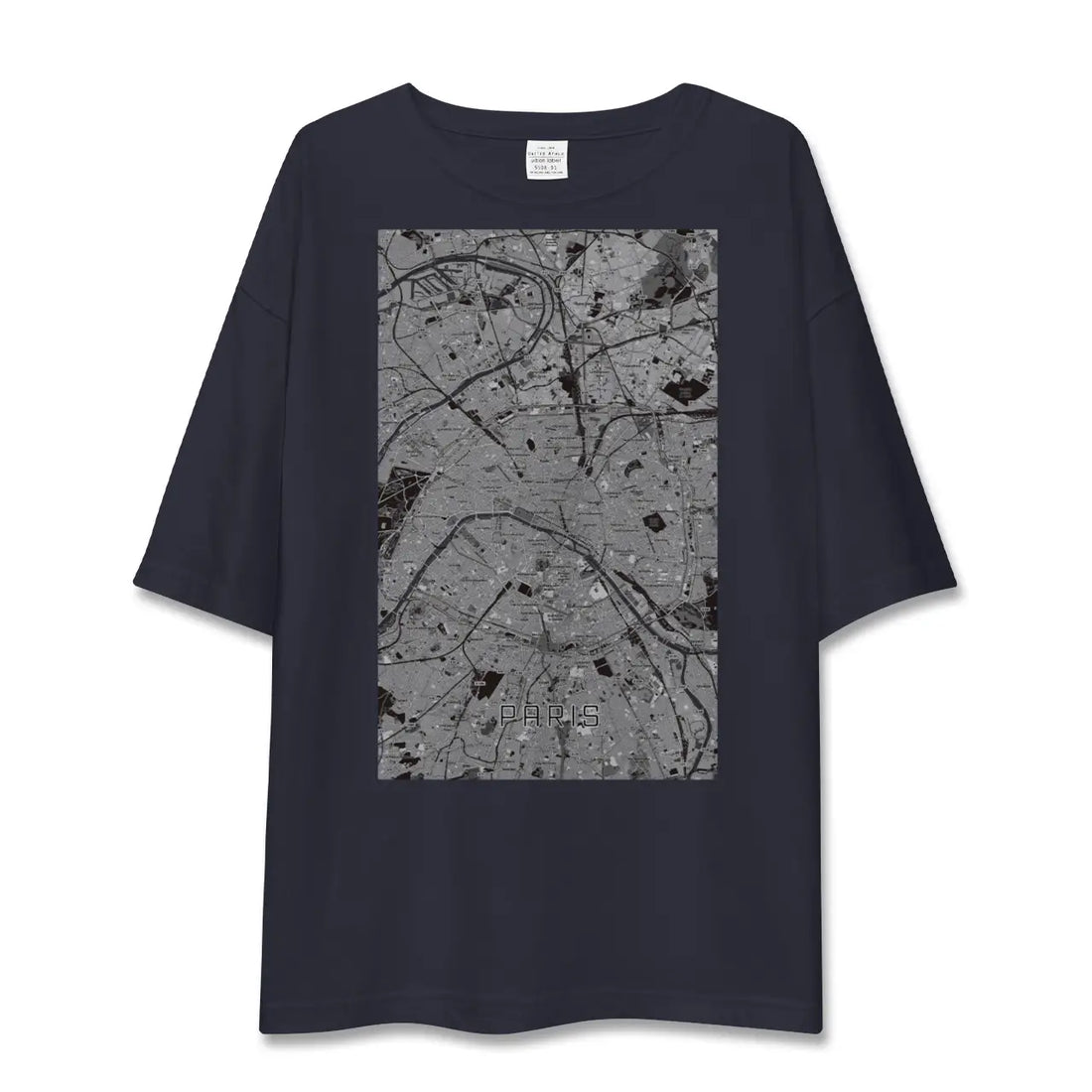 【パリ（フランス）】地図柄ビッグシルエットTシャツ