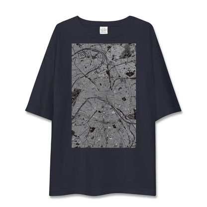 【パリ（フランス）】地図柄ビッグシルエットTシャツ