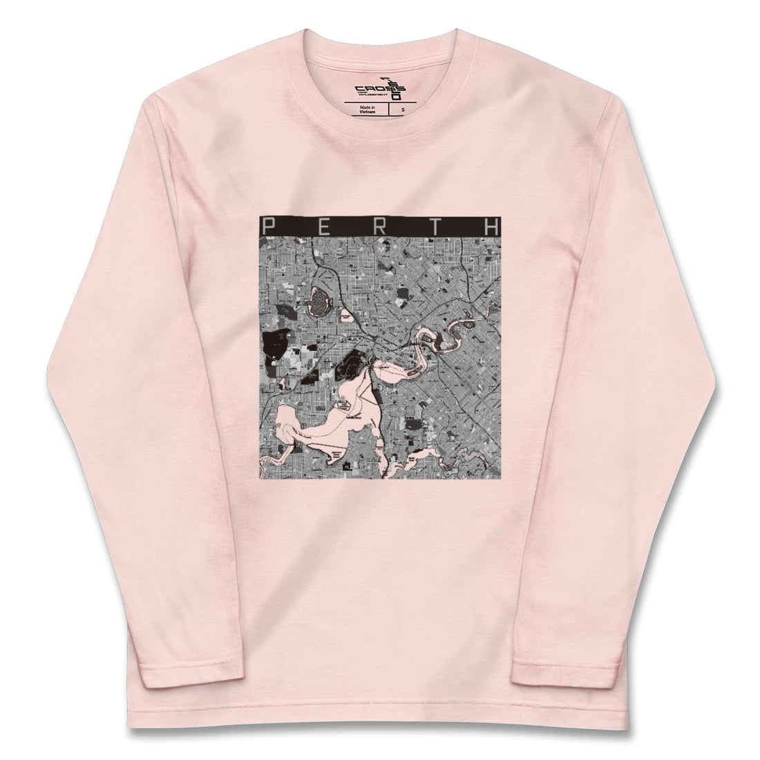 【パース(オーストラリア)】地図柄ロングスリーブTシャツ