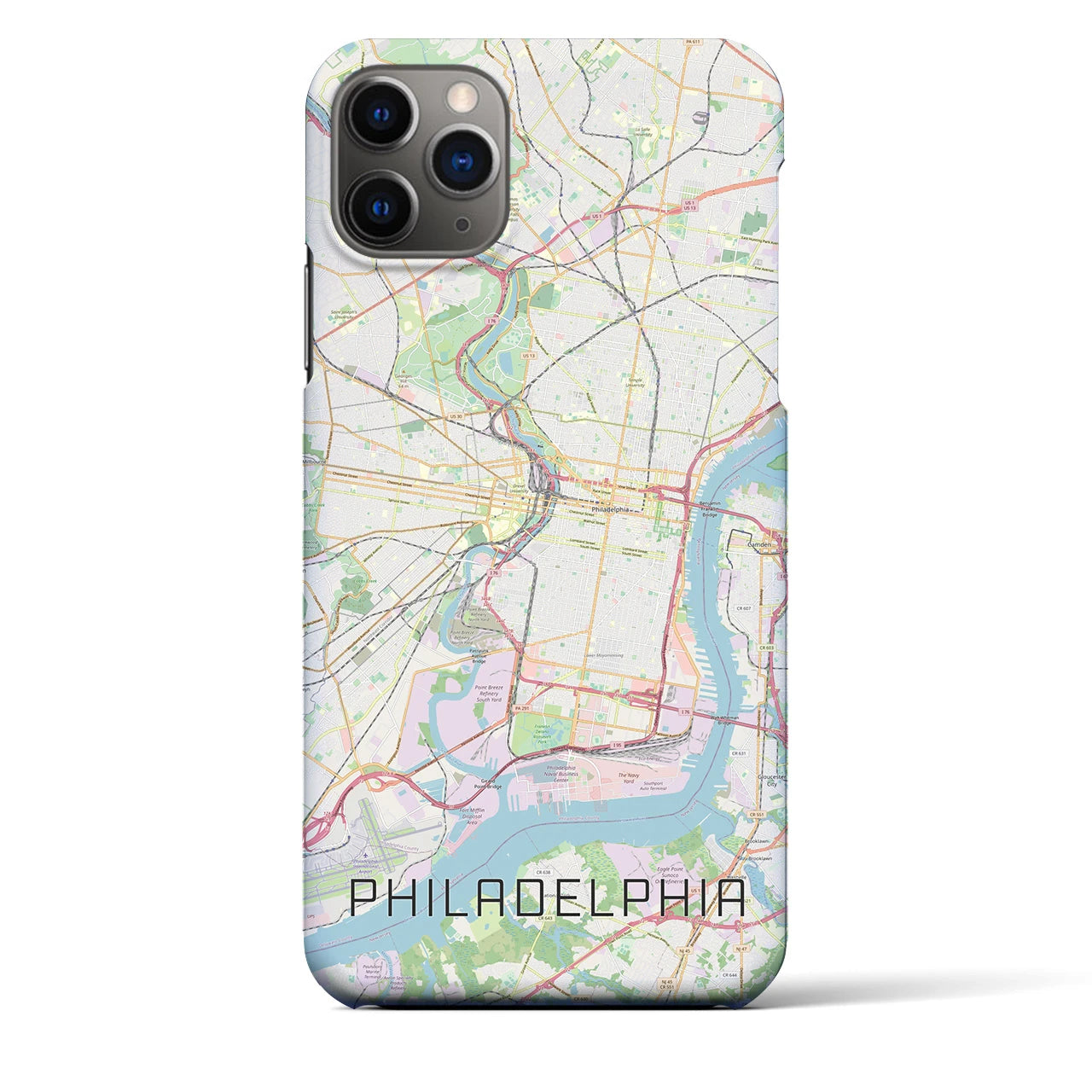 【フィラデルフィア】地図柄iPhoneケース（バックカバータイプ・ナチュラル）iPhone 11 Pro Max 用