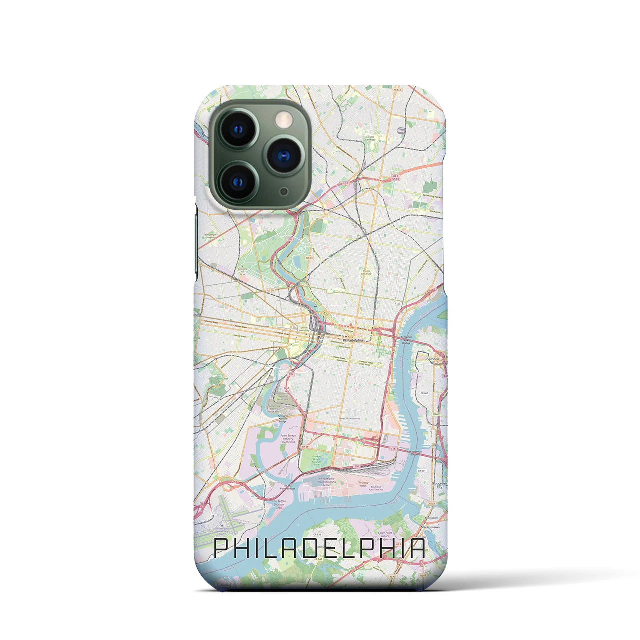 【フィラデルフィア】地図柄iPhoneケース（バックカバータイプ・ナチュラル）iPhone 11 Pro 用