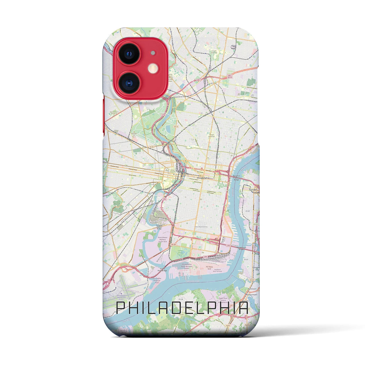 【フィラデルフィア】地図柄iPhoneケース（バックカバータイプ・ナチュラル）iPhone 11 用