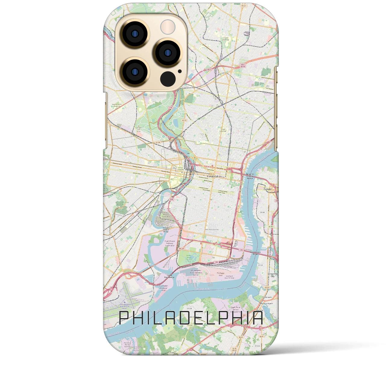 【フィラデルフィア】地図柄iPhoneケース（バックカバータイプ・ナチュラル）iPhone 12 Pro Max 用