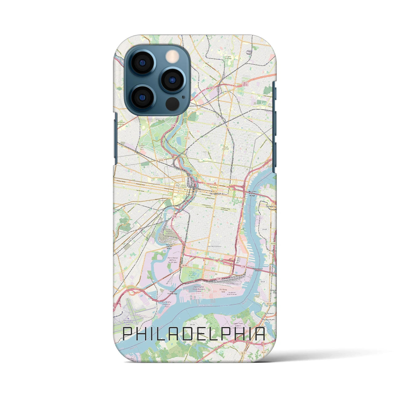 【フィラデルフィア】地図柄iPhoneケース（バックカバータイプ・ナチュラル）iPhone 12 / 12 Pro 用