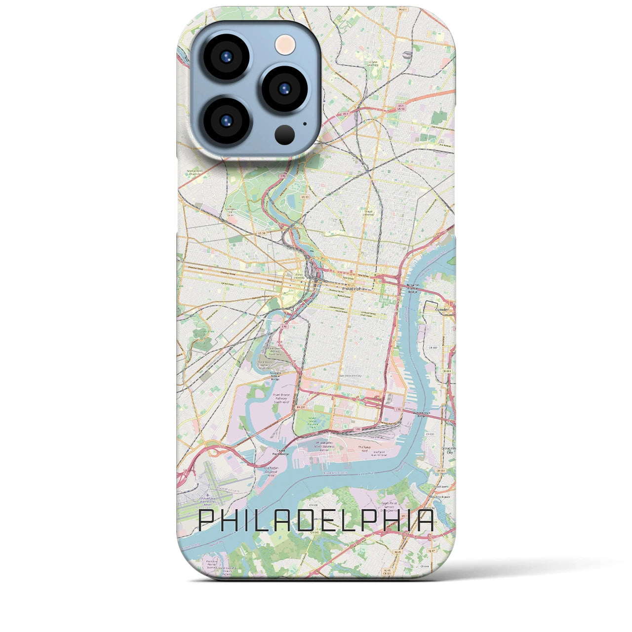 【フィラデルフィア】地図柄iPhoneケース（バックカバータイプ・ナチュラル）iPhone 13 Pro Max 用