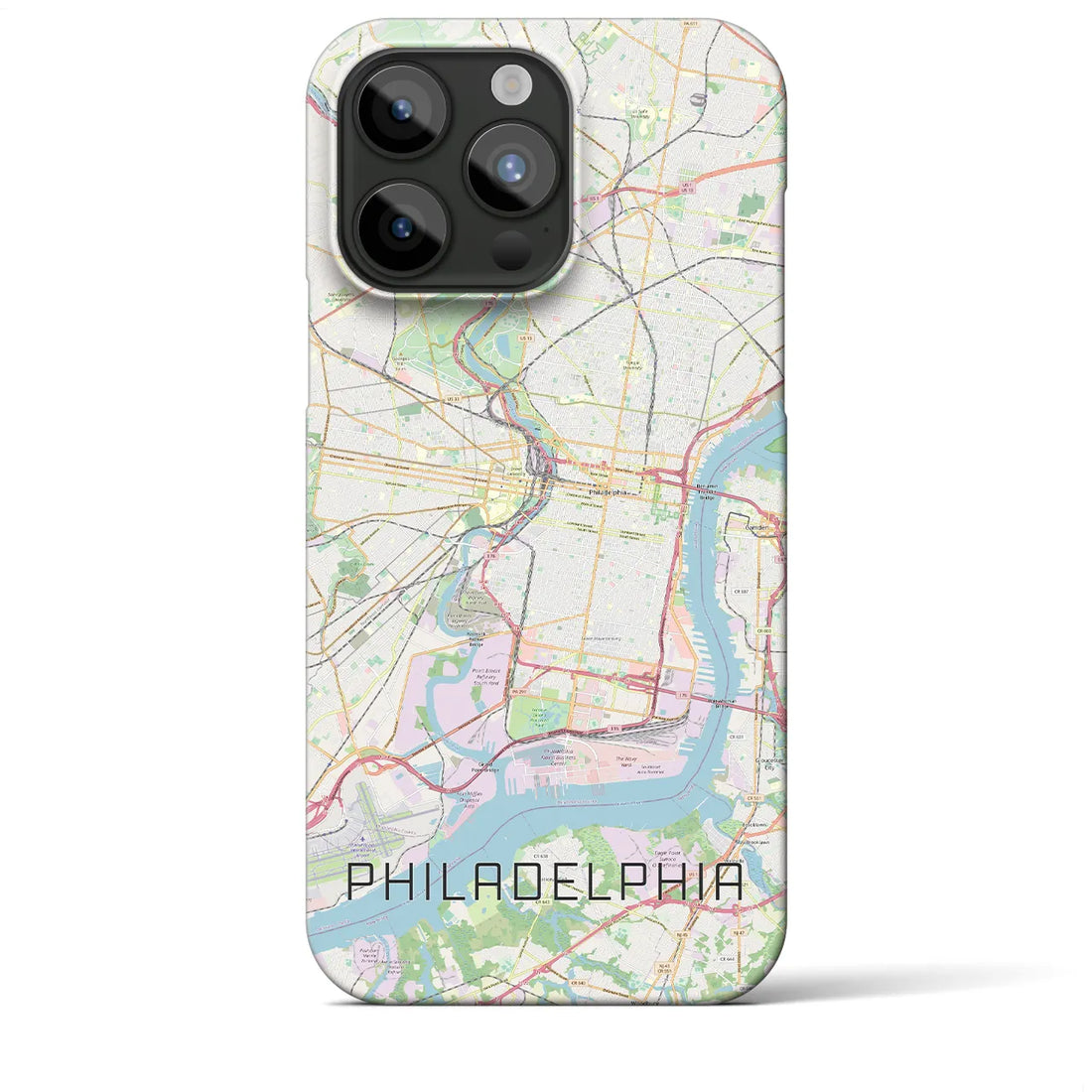 【フィラデルフィア】地図柄iPhoneケース（バックカバータイプ・ナチュラル）iPhone 15 Pro Max 用