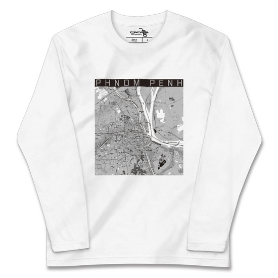 【プノンペン（カンボジア）】地図柄ロングスリーブTシャツ