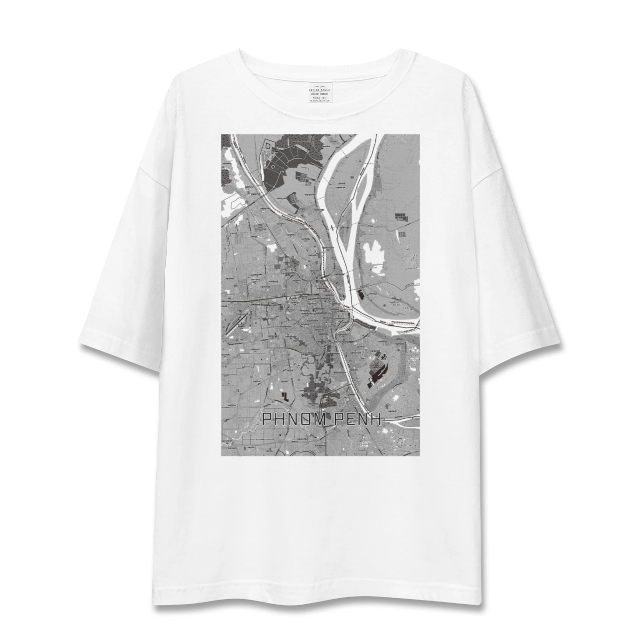 【プノンペン（カンボジア）】地図柄ビッグシルエットTシャツ