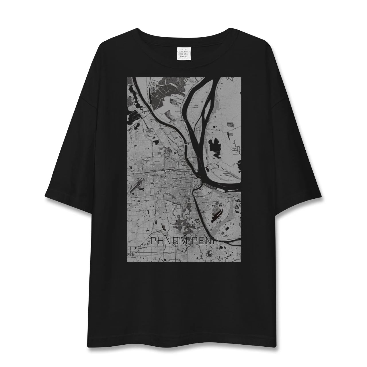 【プノンペン（カンボジア）】地図柄ビッグシルエットTシャツ