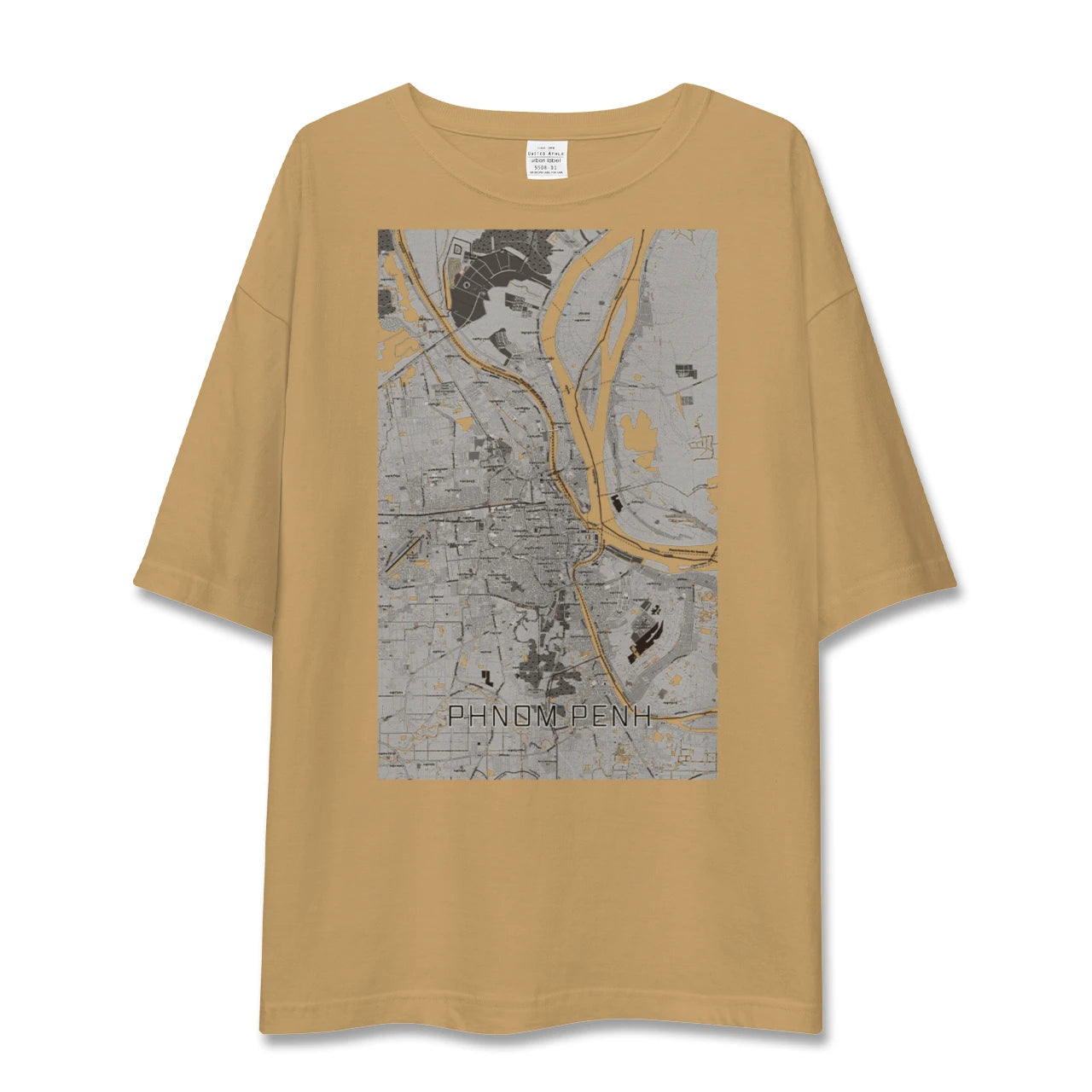 【プノンペン（カンボジア）】地図柄ビッグシルエットTシャツ