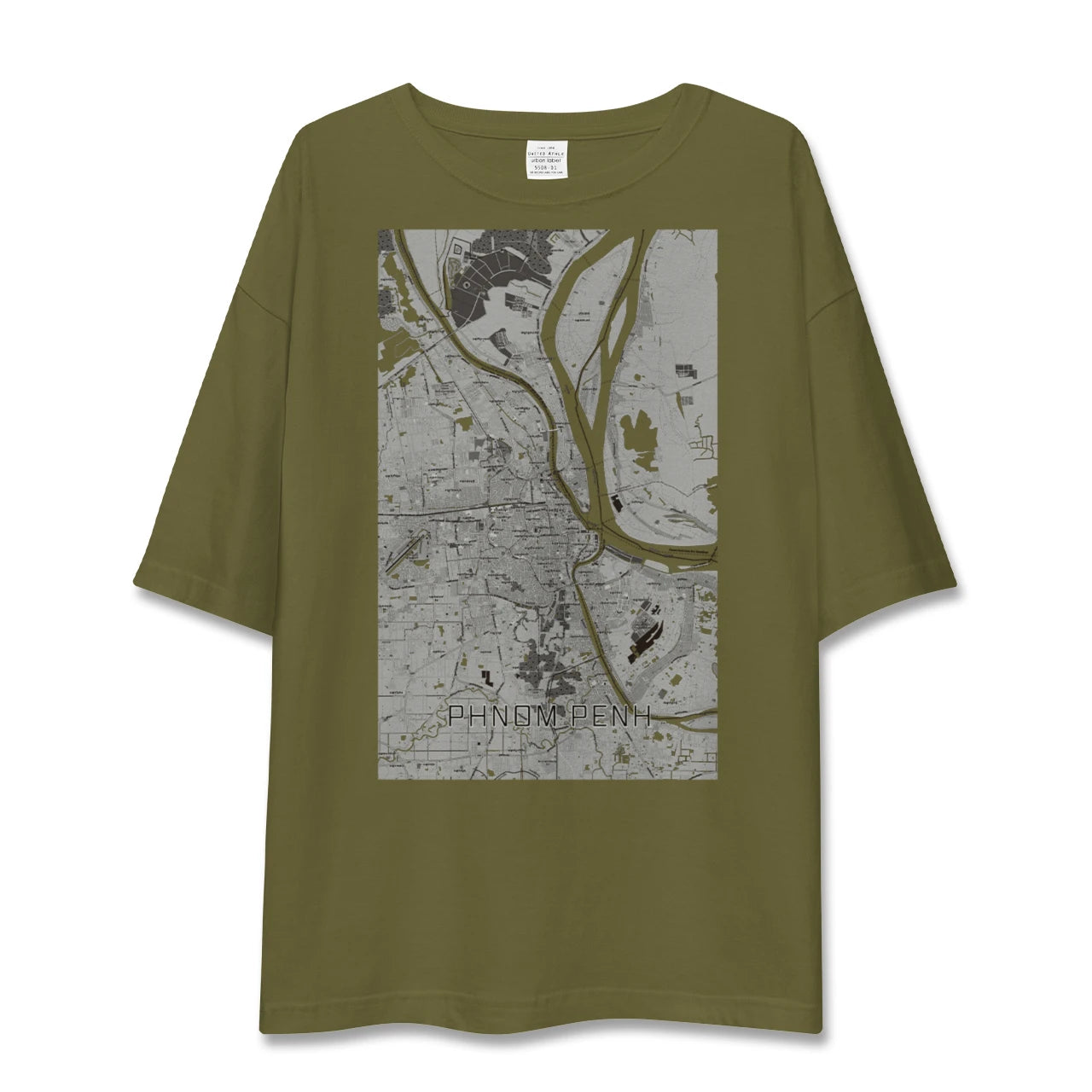 【プノンペン（カンボジア）】地図柄ビッグシルエットTシャツ