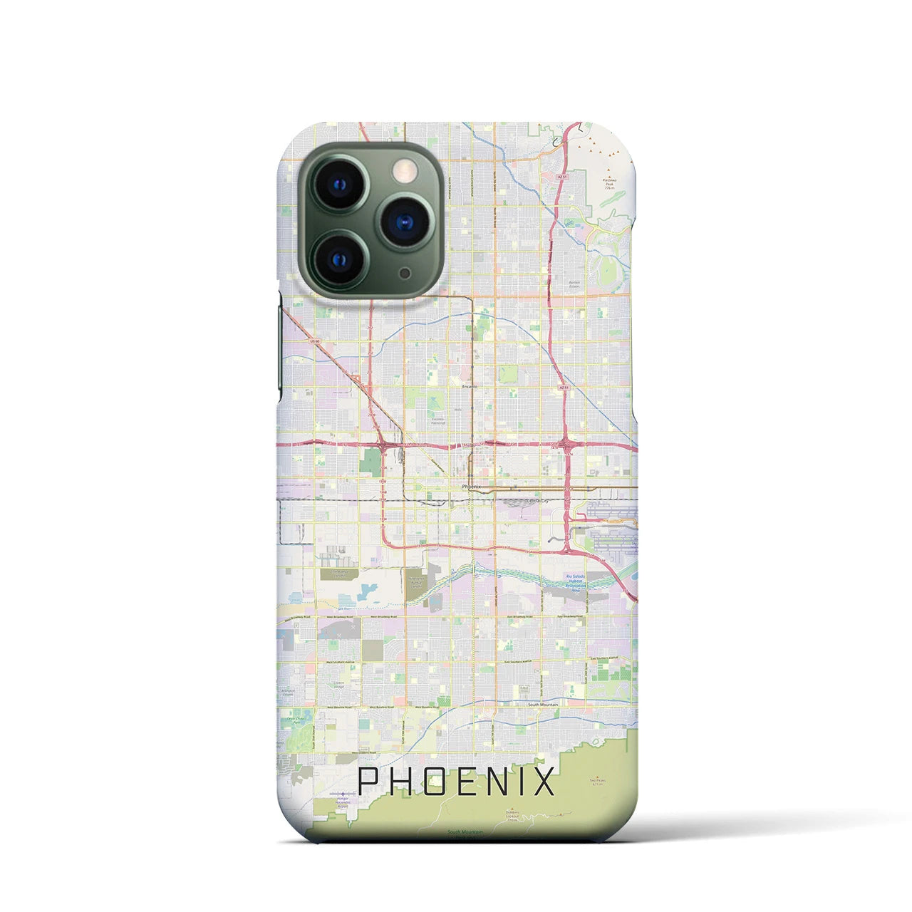【フェニックス】地図柄iPhoneケース（バックカバータイプ・ナチュラル）iPhone 11 Pro 用