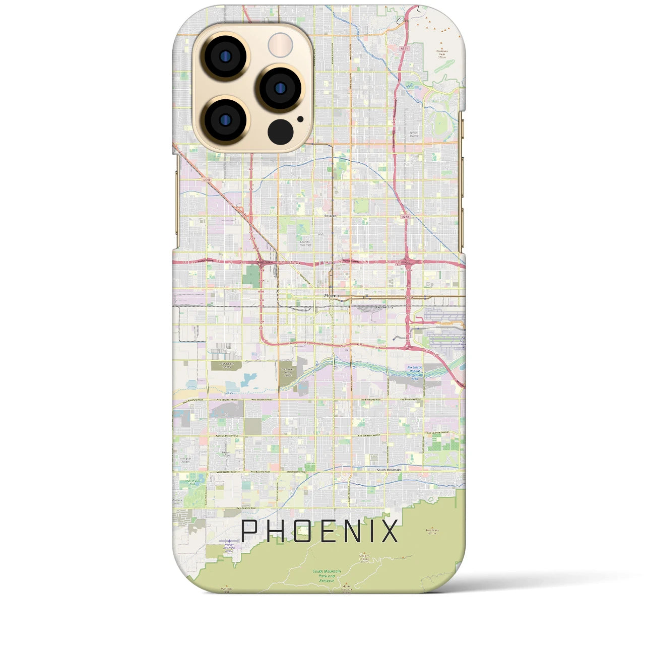 【フェニックス】地図柄iPhoneケース（バックカバータイプ・ナチュラル）iPhone 12 Pro Max 用