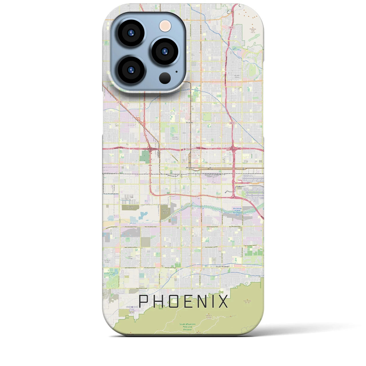 【フェニックス】地図柄iPhoneケース（バックカバータイプ・ナチュラル）iPhone 13 Pro Max 用