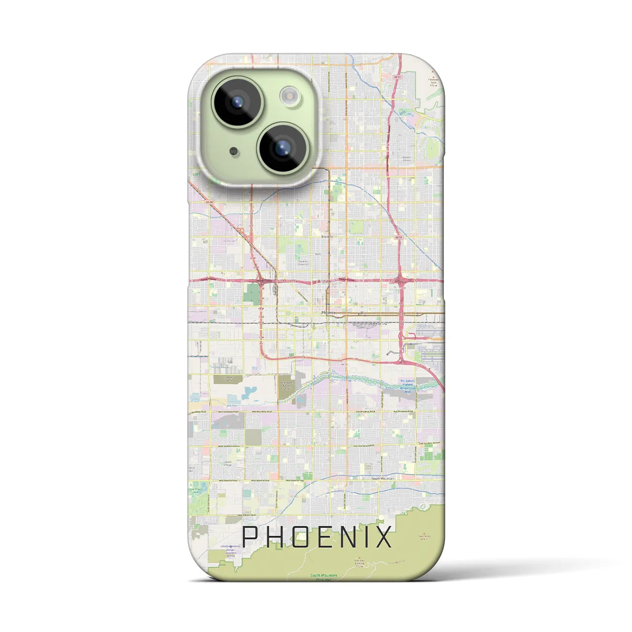 【フェニックス】地図柄iPhoneケース（バックカバータイプ・ナチュラル）iPhone 15 用