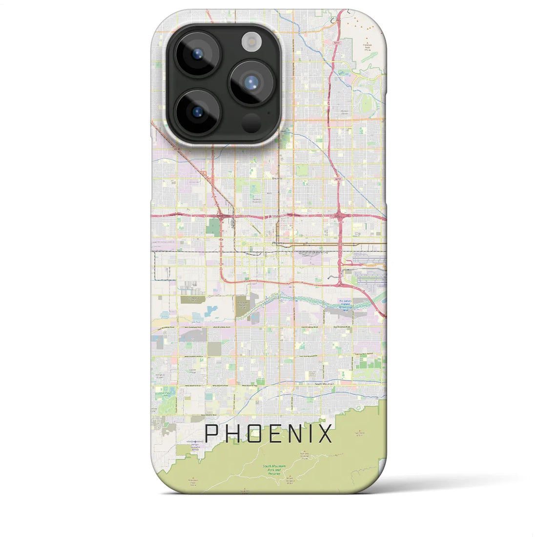 【フェニックス】地図柄iPhoneケース（バックカバータイプ・ナチュラル）iPhone 15 Pro Max 用