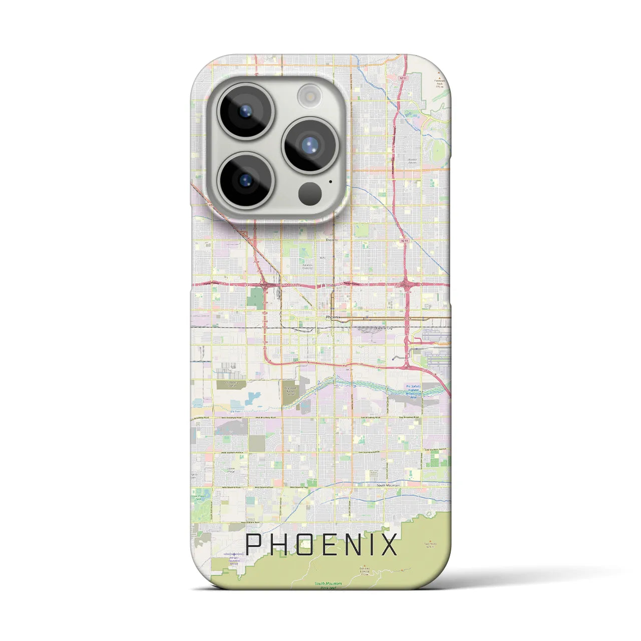 【フェニックス】地図柄iPhoneケース（バックカバータイプ・ナチュラル）iPhone 15 Pro 用