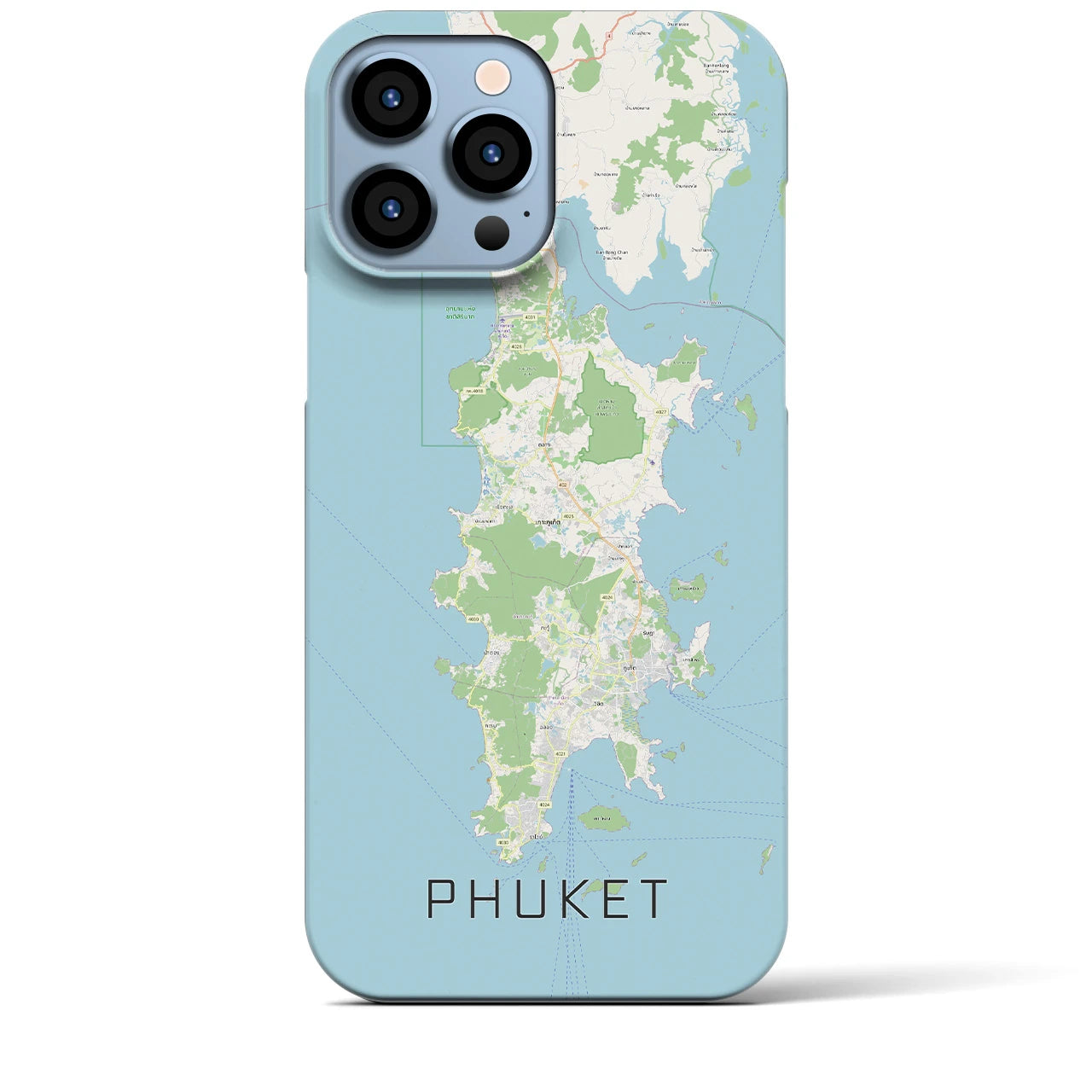 【プーケット】地図柄iPhoneケース（バックカバータイプ・ナチュラル）iPhone 13 Pro Max 用