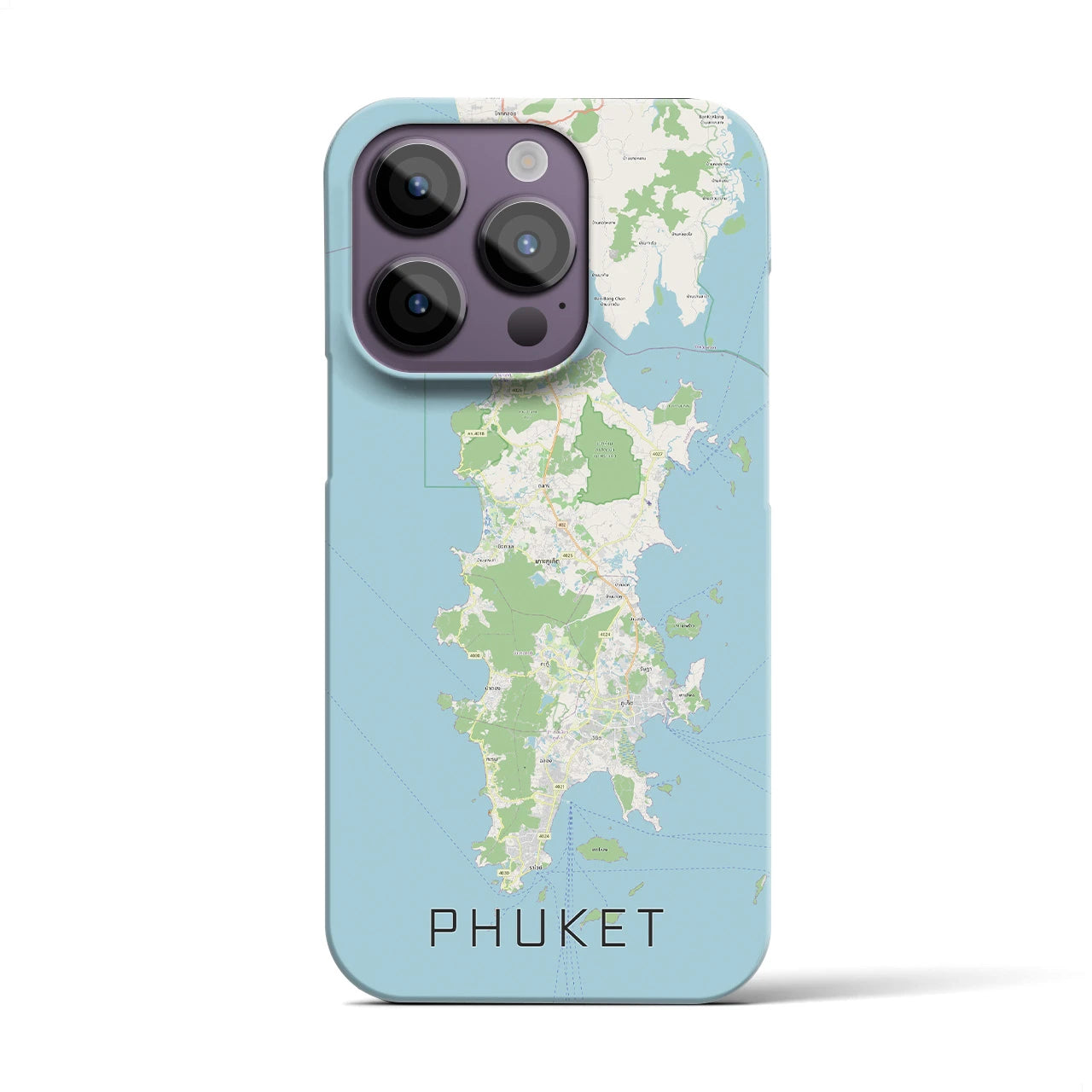 【プーケット】地図柄iPhoneケース（バックカバータイプ・ナチュラル）iPhone 14 Pro 用