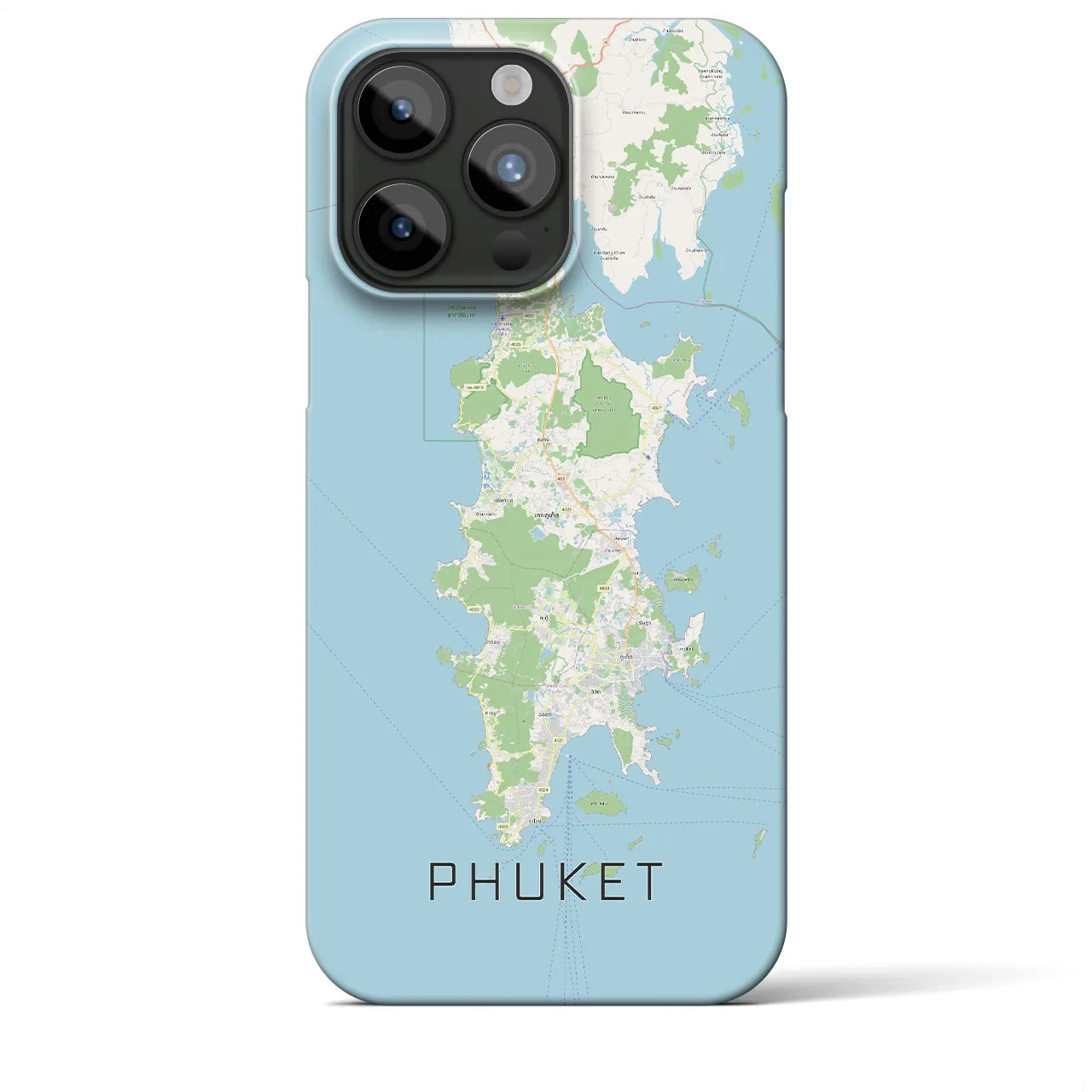 【プーケット】地図柄iPhoneケース（バックカバータイプ・ナチュラル）iPhone 15 Pro Max 用