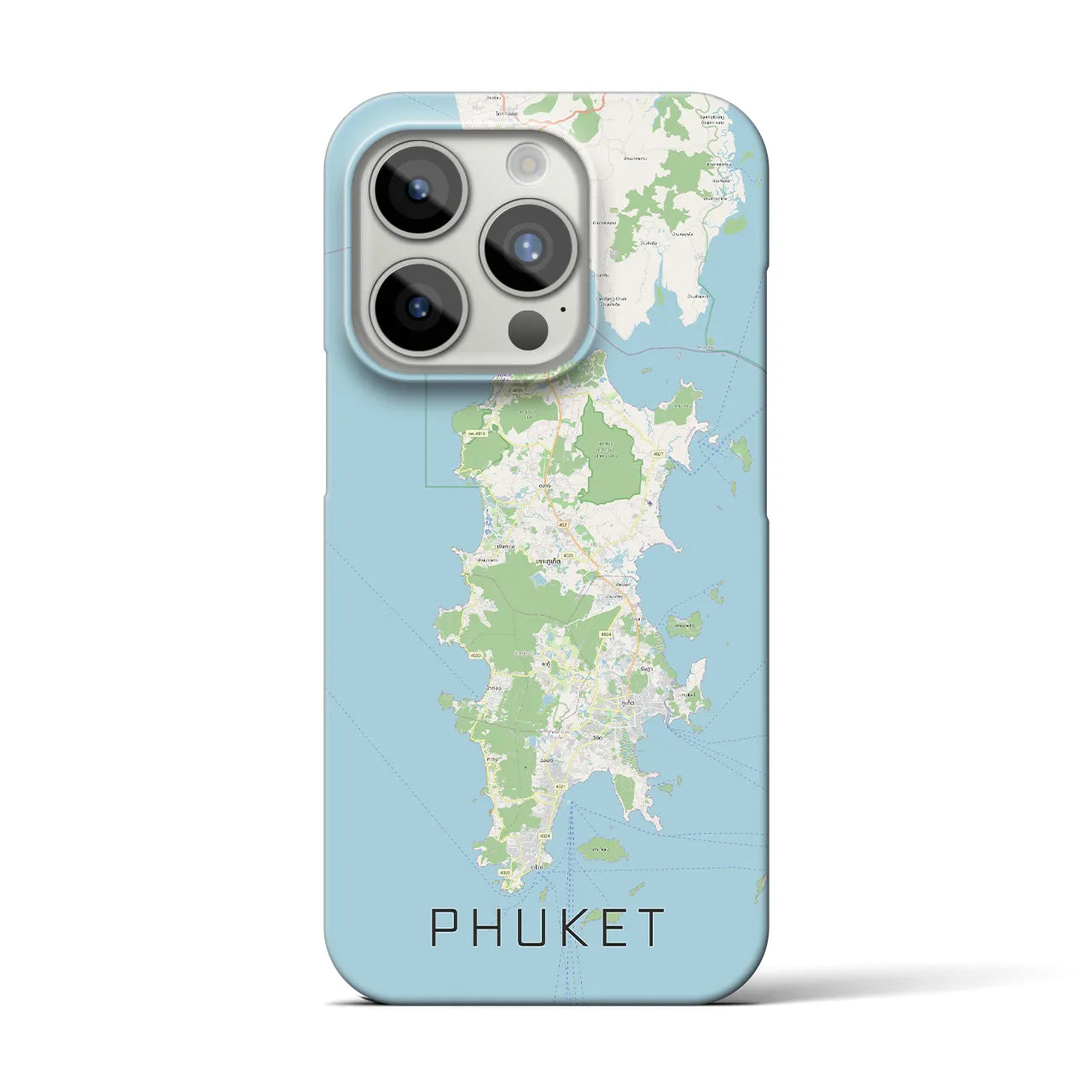 【プーケット】地図柄iPhoneケース（バックカバータイプ・ナチュラル）iPhone 15 Pro 用