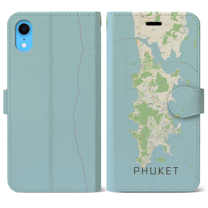 【プーケット（タイ）】地図柄iPhoneケース（手帳タイプ）ナチュラル・iPhone XR 用