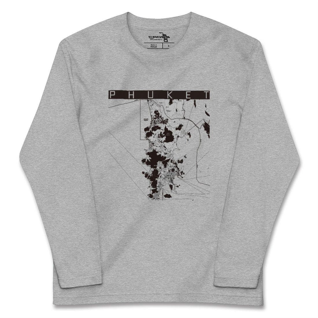 【プーケット(タイ)】地図柄ロングスリーブTシャツ