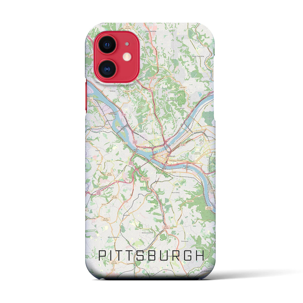 【ピッツバーグ】地図柄iPhoneケース（バックカバータイプ・ナチュラル）iPhone 11 用