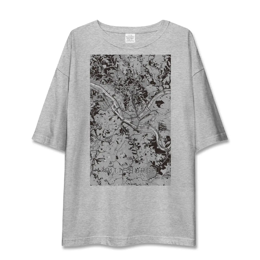 【ピッツバーグ（アメリカ）】地図柄ビッグシルエットTシャツ