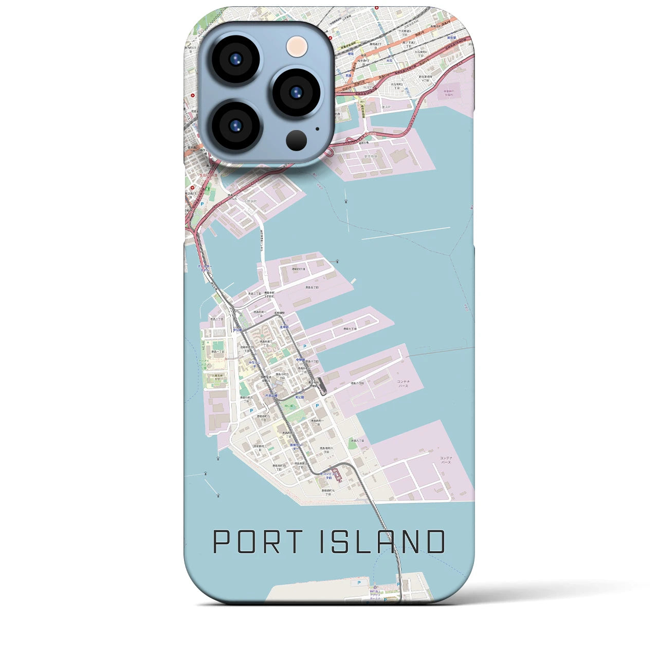 【ポートアイランド】地図柄iPhoneケース（バックカバータイプ・ナチュラル）iPhone 13 Pro Max 用