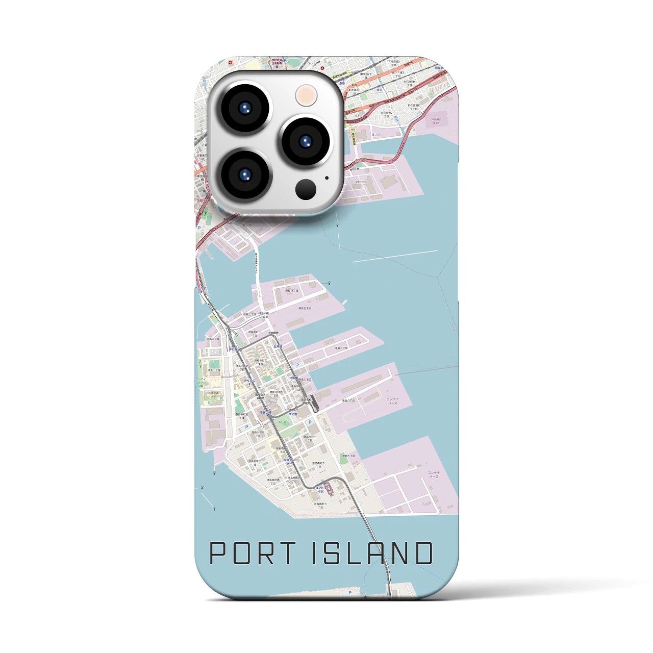 【ポートアイランド】地図柄iPhoneケース（バックカバータイプ・ナチュラル）iPhone 13 Pro 用