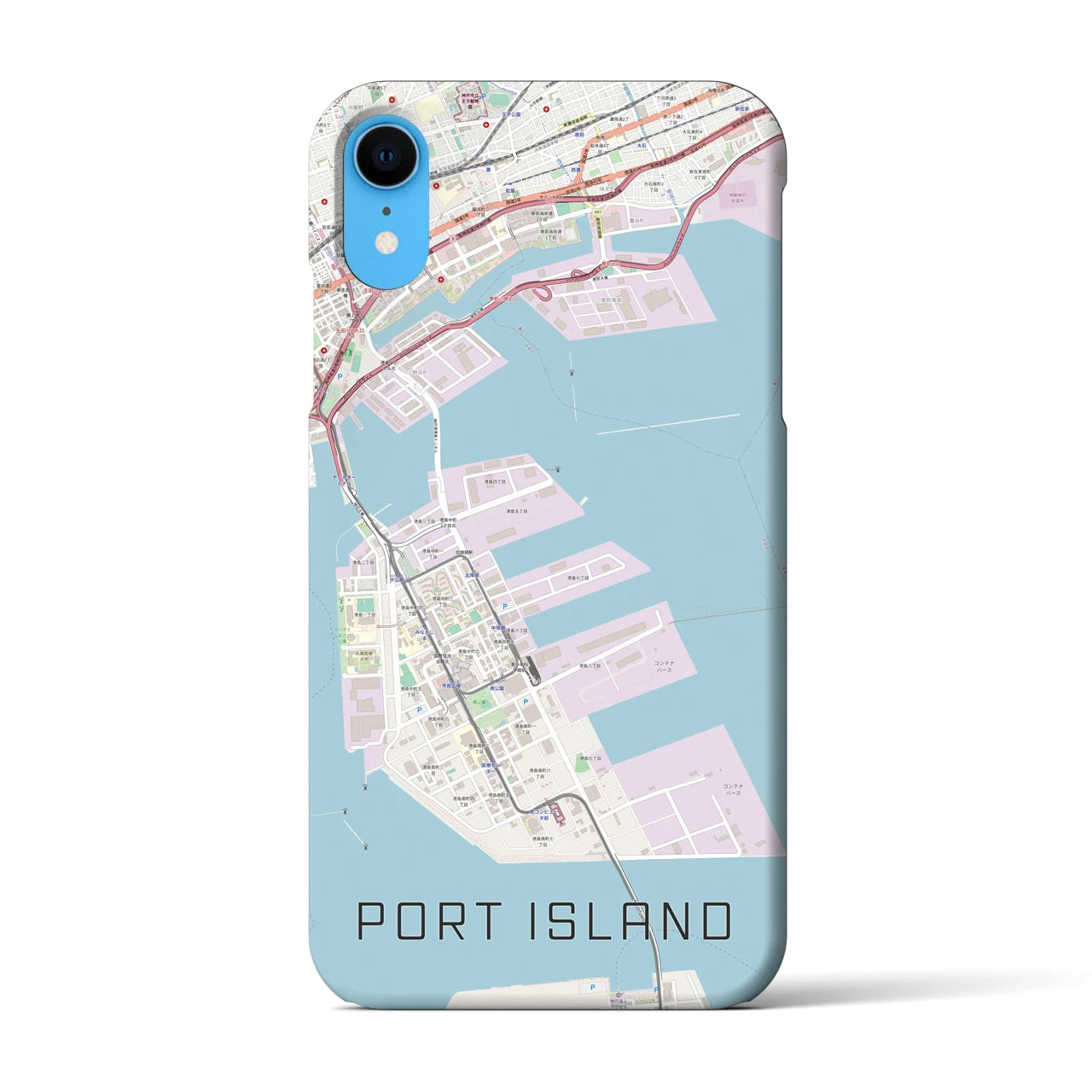 【ポートアイランド】地図柄iPhoneケース（バックカバータイプ・ナチュラル）iPhone XR 用
