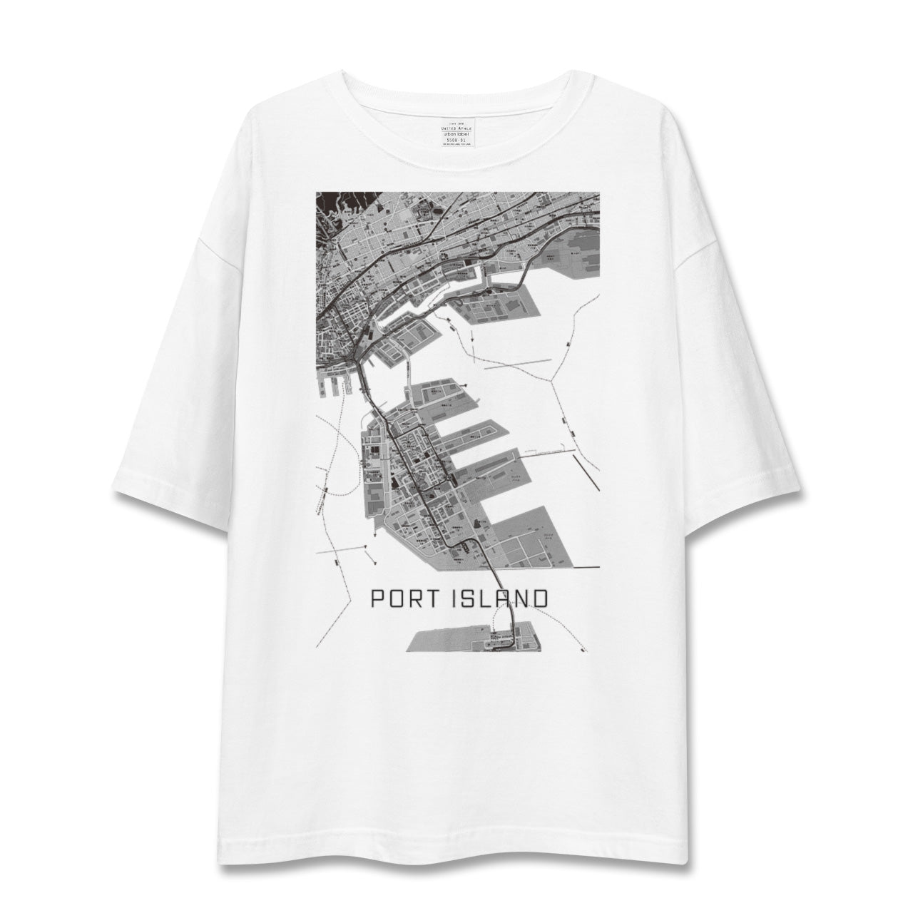 【ポートアイランド（兵庫県）】地図柄ビッグシルエットTシャツ
