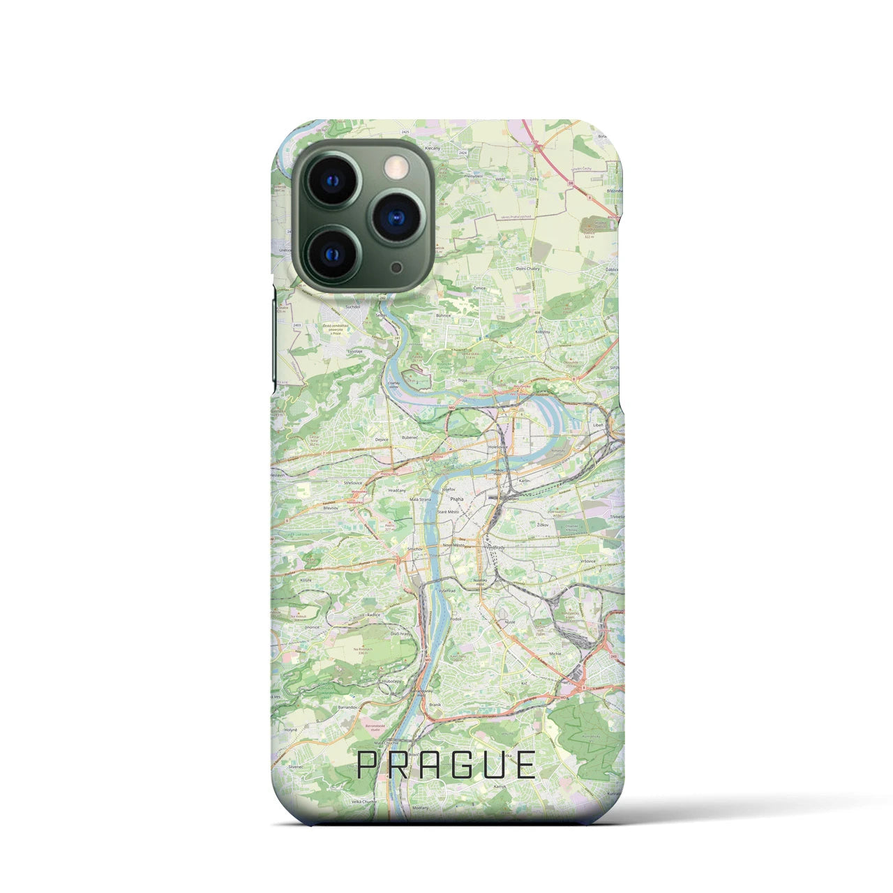【プラハ】地図柄iPhoneケース（バックカバータイプ・ナチュラル）iPhone 11 Pro 用