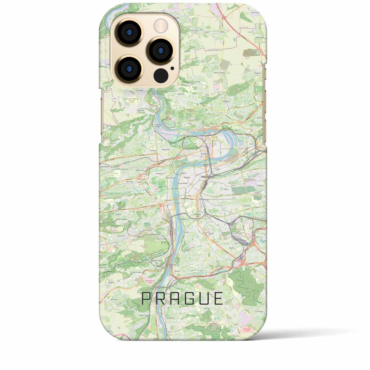 【プラハ】地図柄iPhoneケース（バックカバータイプ・ナチュラル）iPhone 12 Pro Max 用