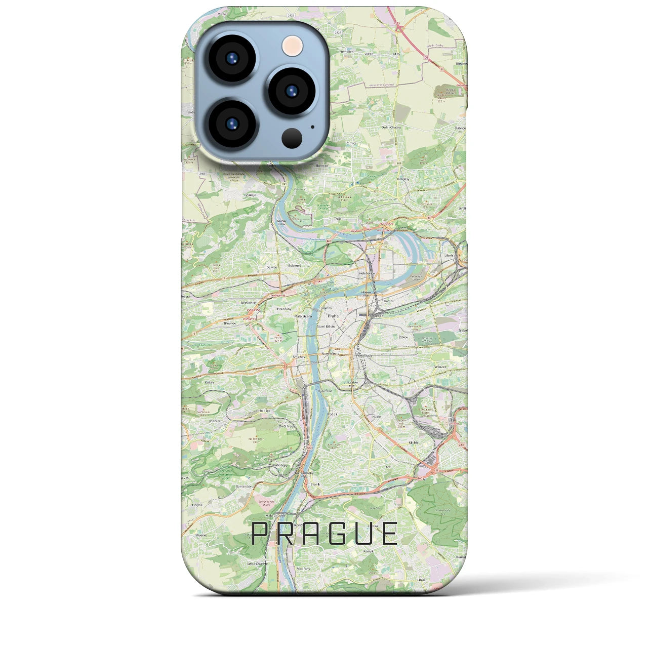 【プラハ】地図柄iPhoneケース（バックカバータイプ・ナチュラル）iPhone 13 Pro Max 用