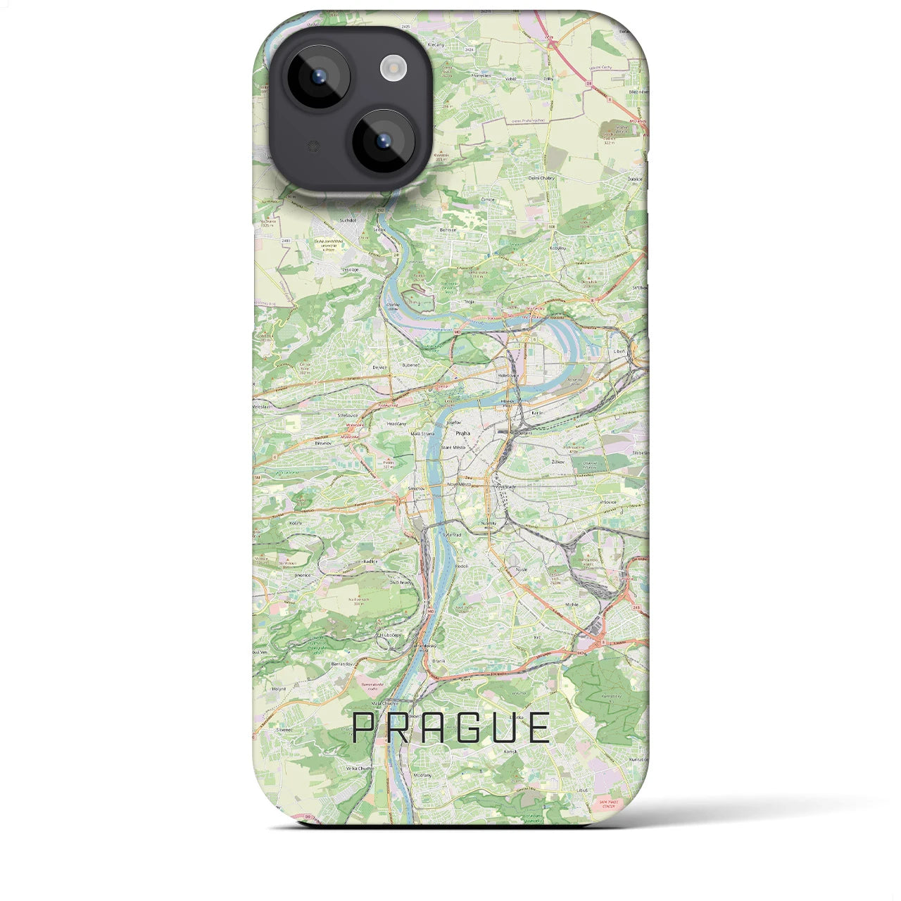 【プラハ】地図柄iPhoneケース（バックカバータイプ・ナチュラル）iPhone 14 Plus 用
