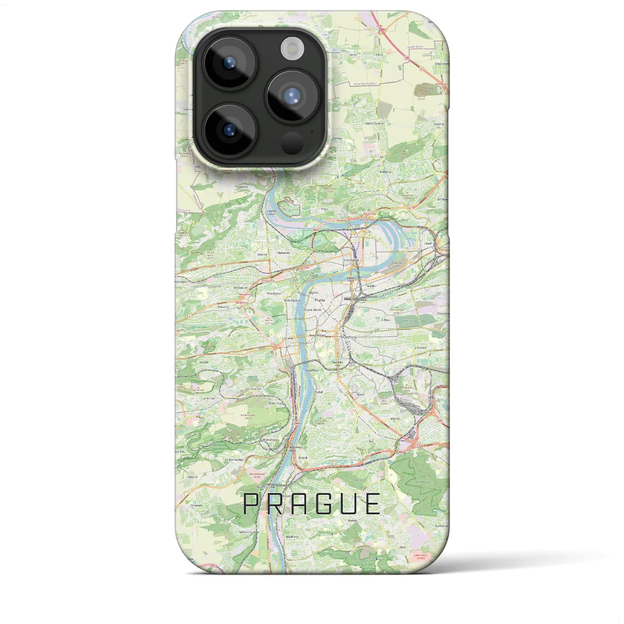 【プラハ】地図柄iPhoneケース（バックカバータイプ・ナチュラル）iPhone 15 Pro Max 用