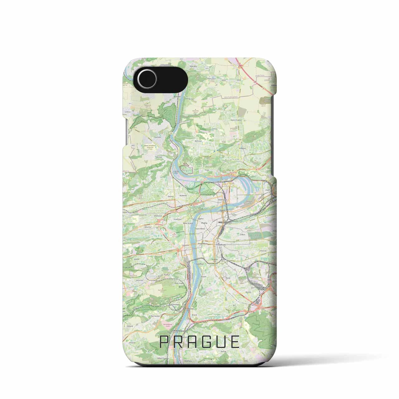 【プラハ】地図柄iPhoneケース（バックカバータイプ・ナチュラル）iPhone SE（第3 / 第2世代） / 8 / 7 / 6s / 6 用
