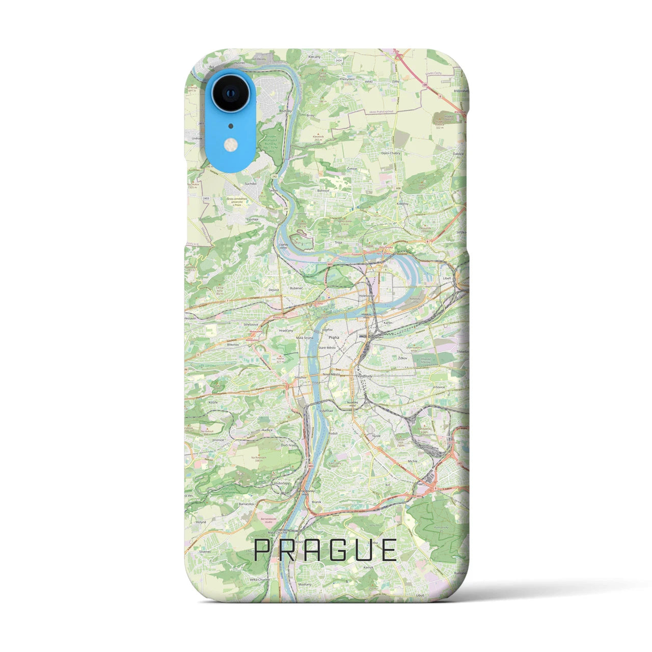【プラハ】地図柄iPhoneケース（バックカバータイプ・ナチュラル）iPhone XR 用