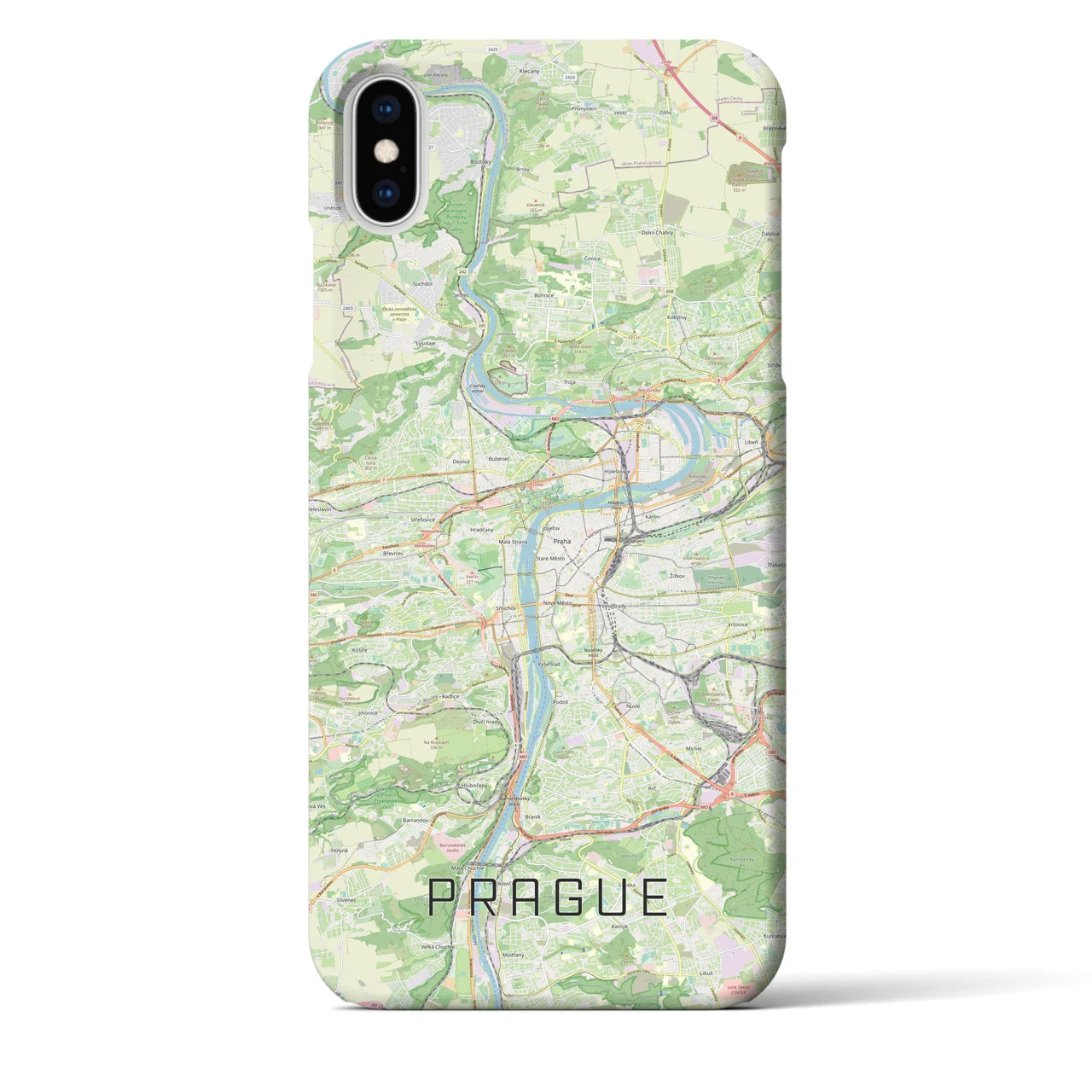【プラハ】地図柄iPhoneケース（バックカバータイプ・ナチュラル）iPhone XS Max 用