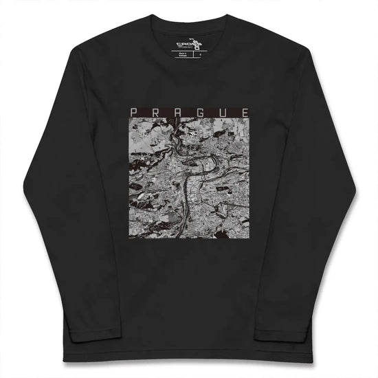 【プラハ（チェコ）】地図柄ロングスリーブTシャツ