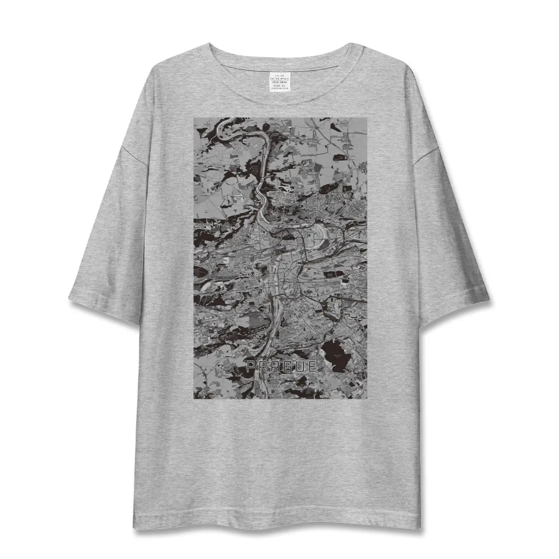 【プラハ（チェコ）】地図柄ビッグシルエットTシャツ